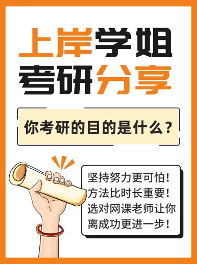 考研上岸学习方法分享小红书封面模板